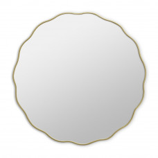 Круглое зеркало в золотой волнистой раме Fancy S Gold (Фэнси) Smal Ø60 см 