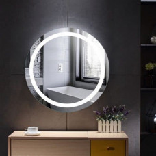 Круглое настенное зеркало в ванную со светодиодной LED-подсветкой Лина 